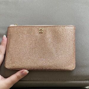 Kate Spade Rose Gold Glitter Wristlet